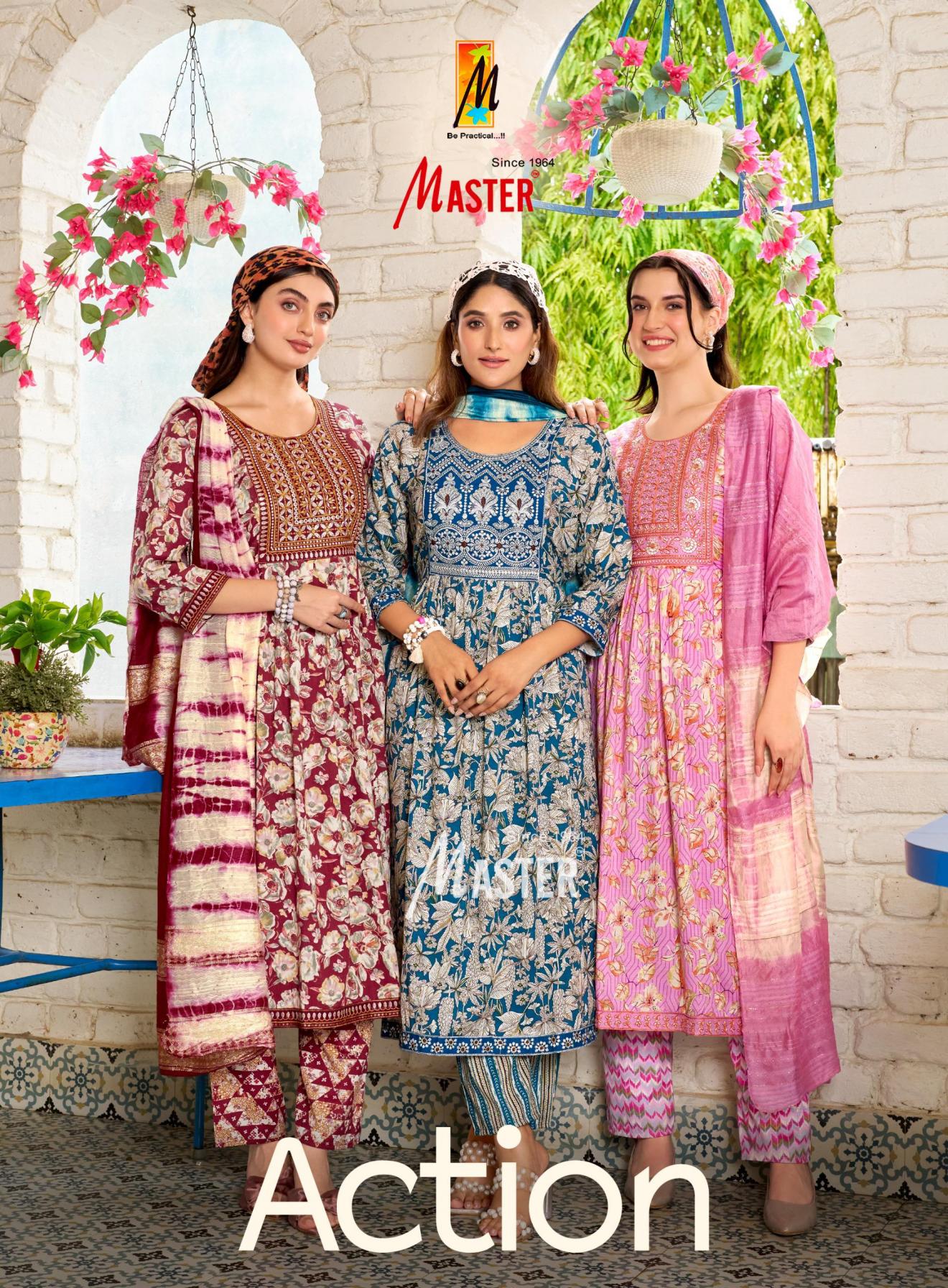 ACTION BY MASTER CAPSULE PRINT READYMADE DAILY WEAR 3PCS DRESS