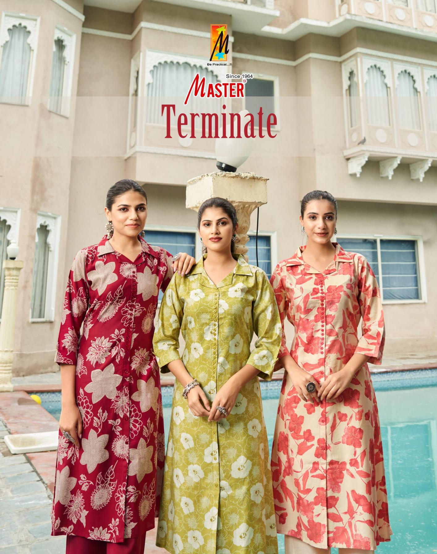 TERMINATE BY MASTER FULL STITCH CLASSIC VERTICAN PRINT KURTI WITH PANT 