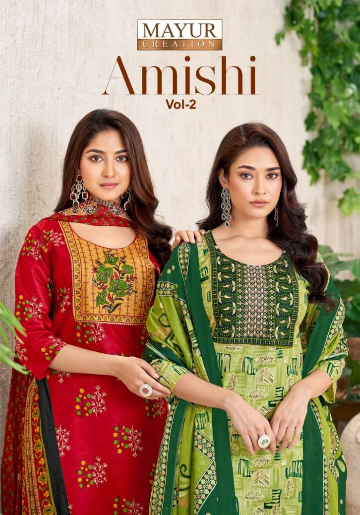 AMISHI VOL 2 BY MAYUR CREATION COTTON FULL STITCH PLUS SIZE 3PCS DRESS