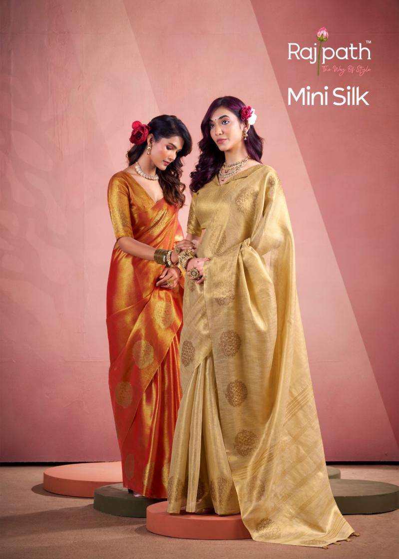 RAJPATH MINI SILK TISSUE WEAVING TRADITIONAL SAREES ONLINE 