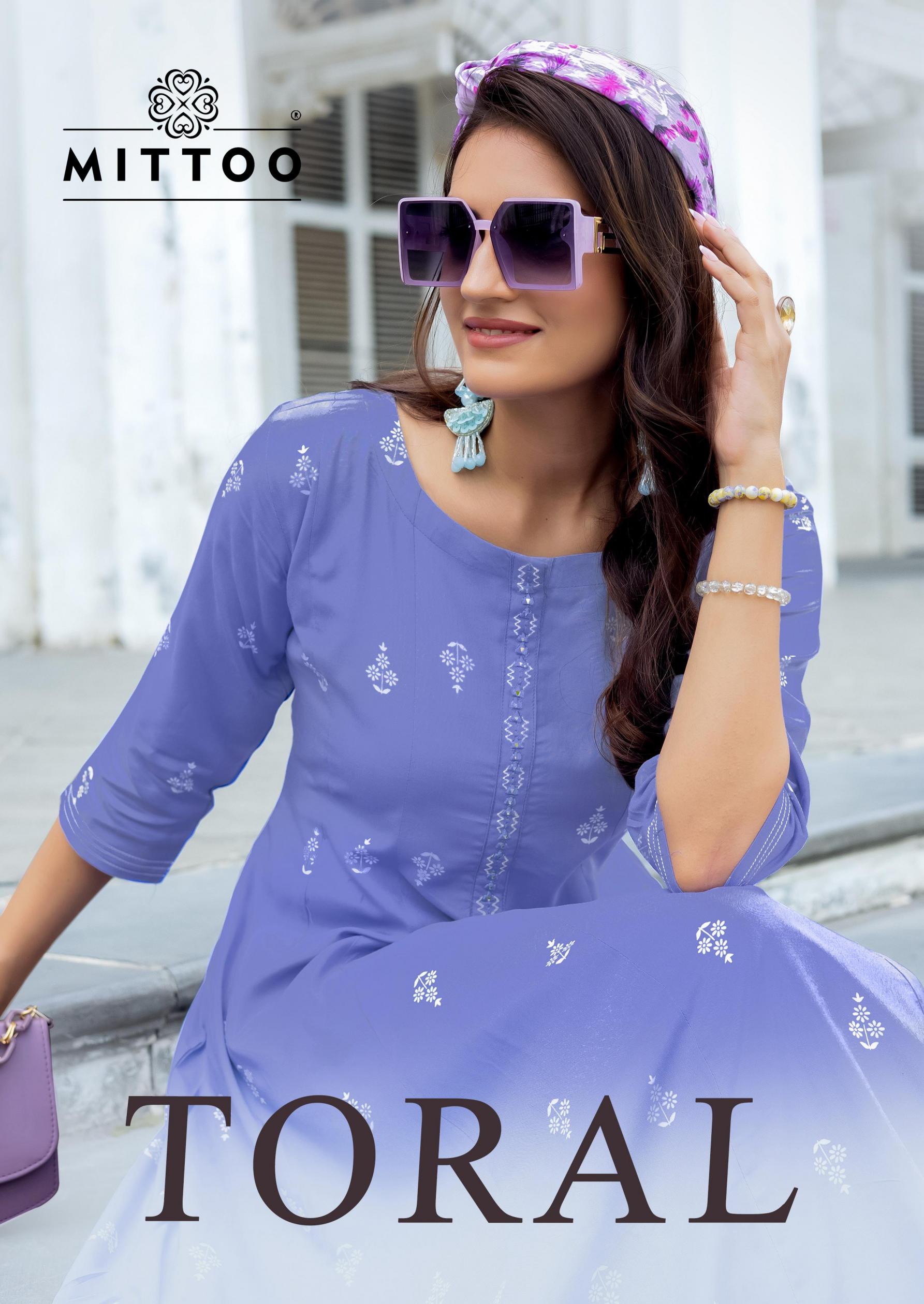 TORAL BY MITTOO RAYON HANDWORK FULLY STITCH STYLISH KURTI WITH PLAZZO  