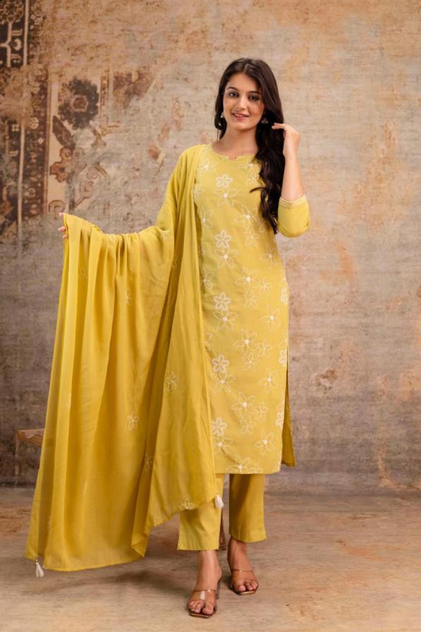 MODERN PATTERN COTTON FULL STITCH COMBO UNIQUE DUPATTA SET ONLINE 