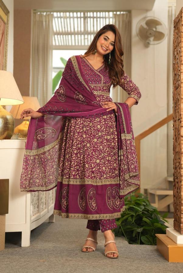 MODERN PATTERN COTTON FULL STITCH PRETTY COMBO DUPATTA SETS 