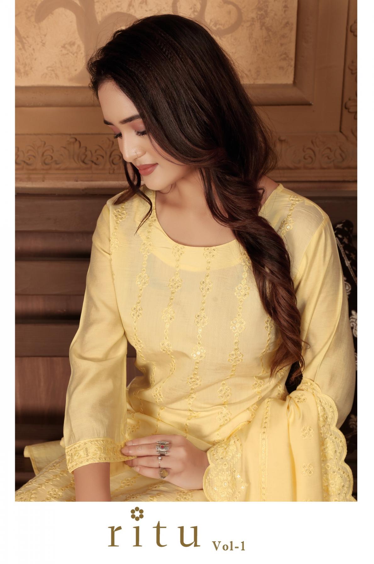 MOKSH RITU VOL-1 KURTI PANT COMBO SET BY VARDAN