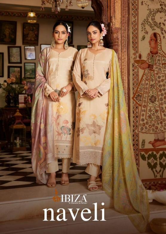 IBIZA NAVELI UNIQUE BEMBERG MUSLIN JACQUARD DRESS MATERIALS 