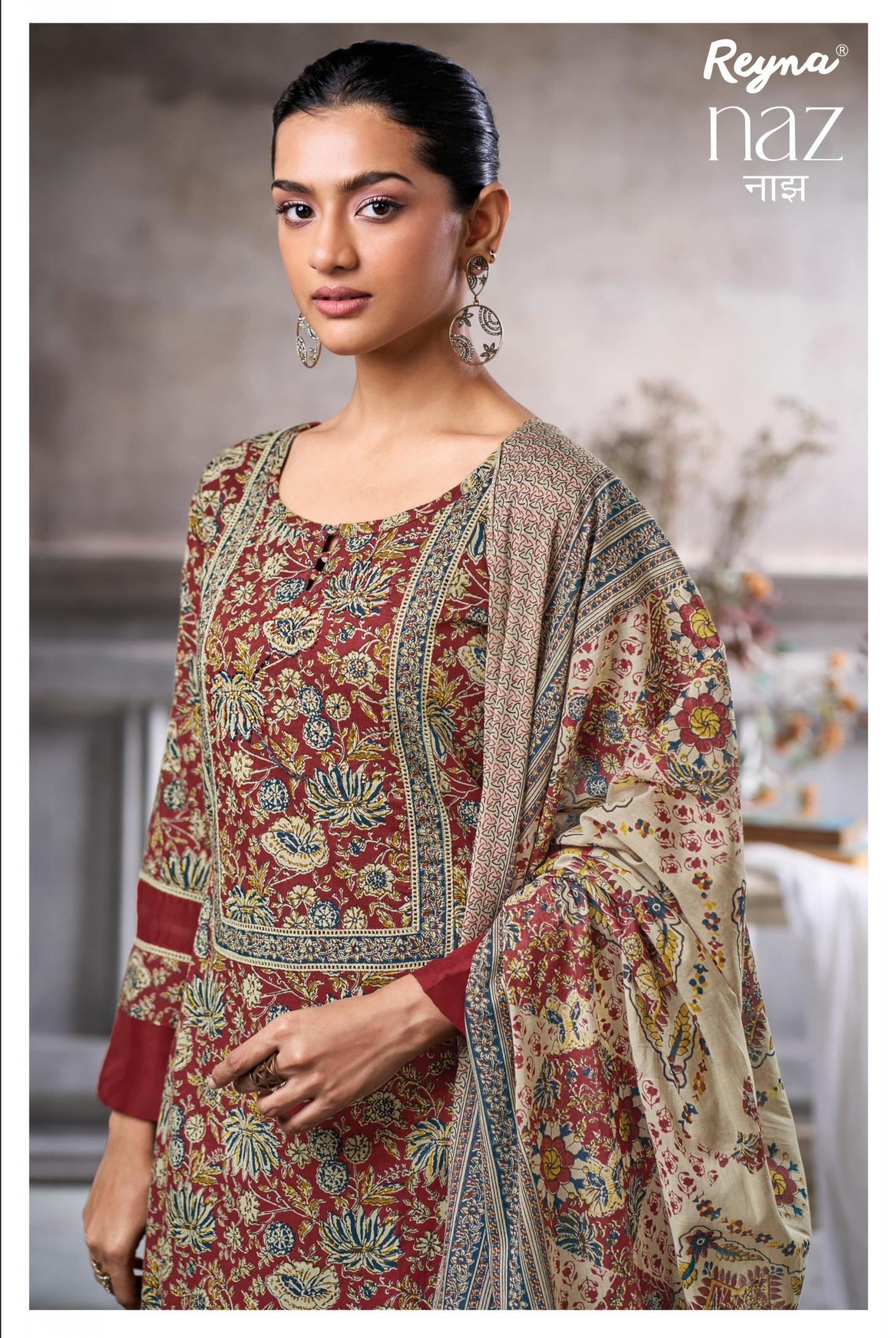 REYNA LAUNCH NAZ COTTON BLOCK PRINT UNIQUE SALWAR KAMEEZ 