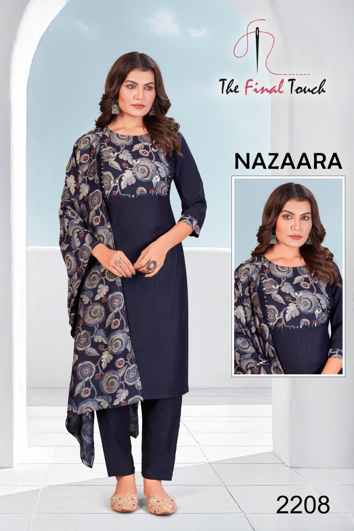 THE FINAL TOUCH R R FASHION NAZAARA READYMADE VETICAN PLUS SIZE COMBO SALWAR SUITS 