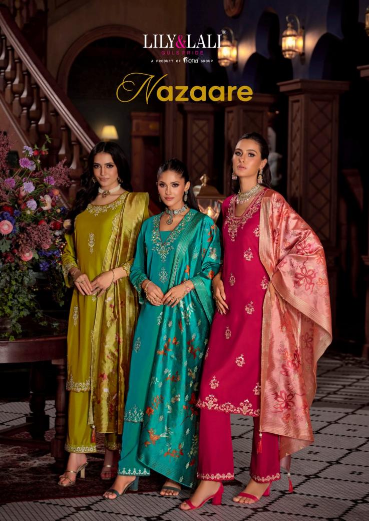 LILY & LALI NAZAARE VISCOSE SILK READYMADE EXCLUSIVE SALWAR SUIT 
