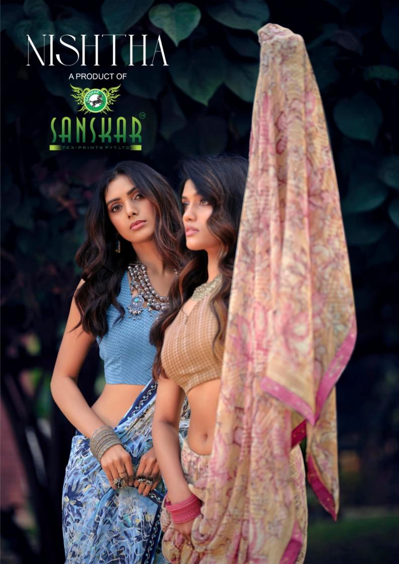 SANSKAR TEX PRINTS NISHTHA HIT DESIGN GEORGETTE SAREES 