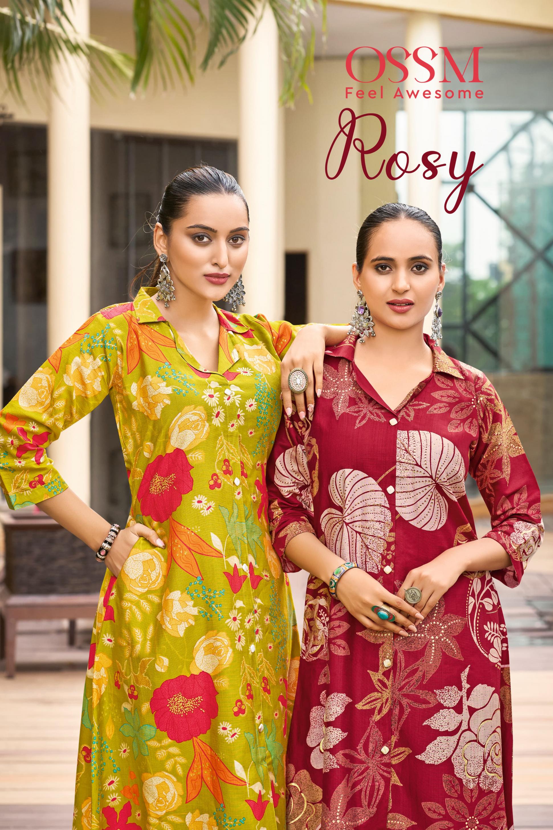 ROSY BY OSSM VATICAN READYMADE STYLISH A LINE KURTI WITH PAIR  