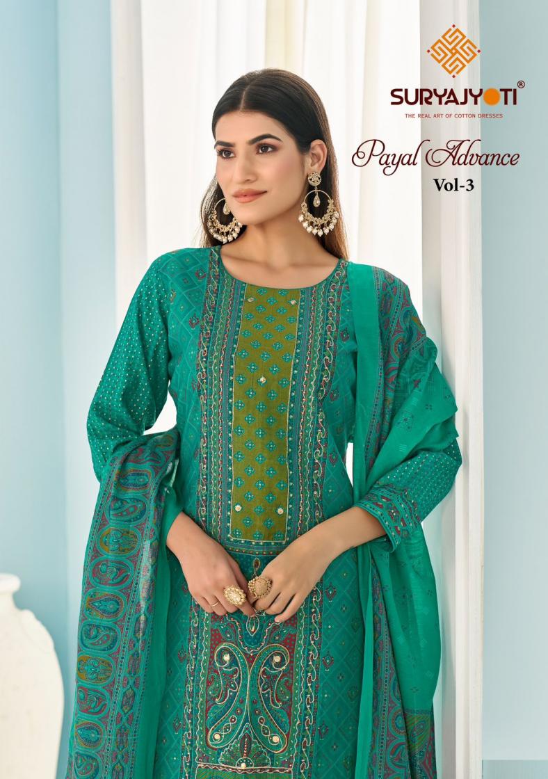 ADVANCE VOL 3 BY PAYAL SURYAJYOTI MODAL UNSTITCH 3PCS DRESS
