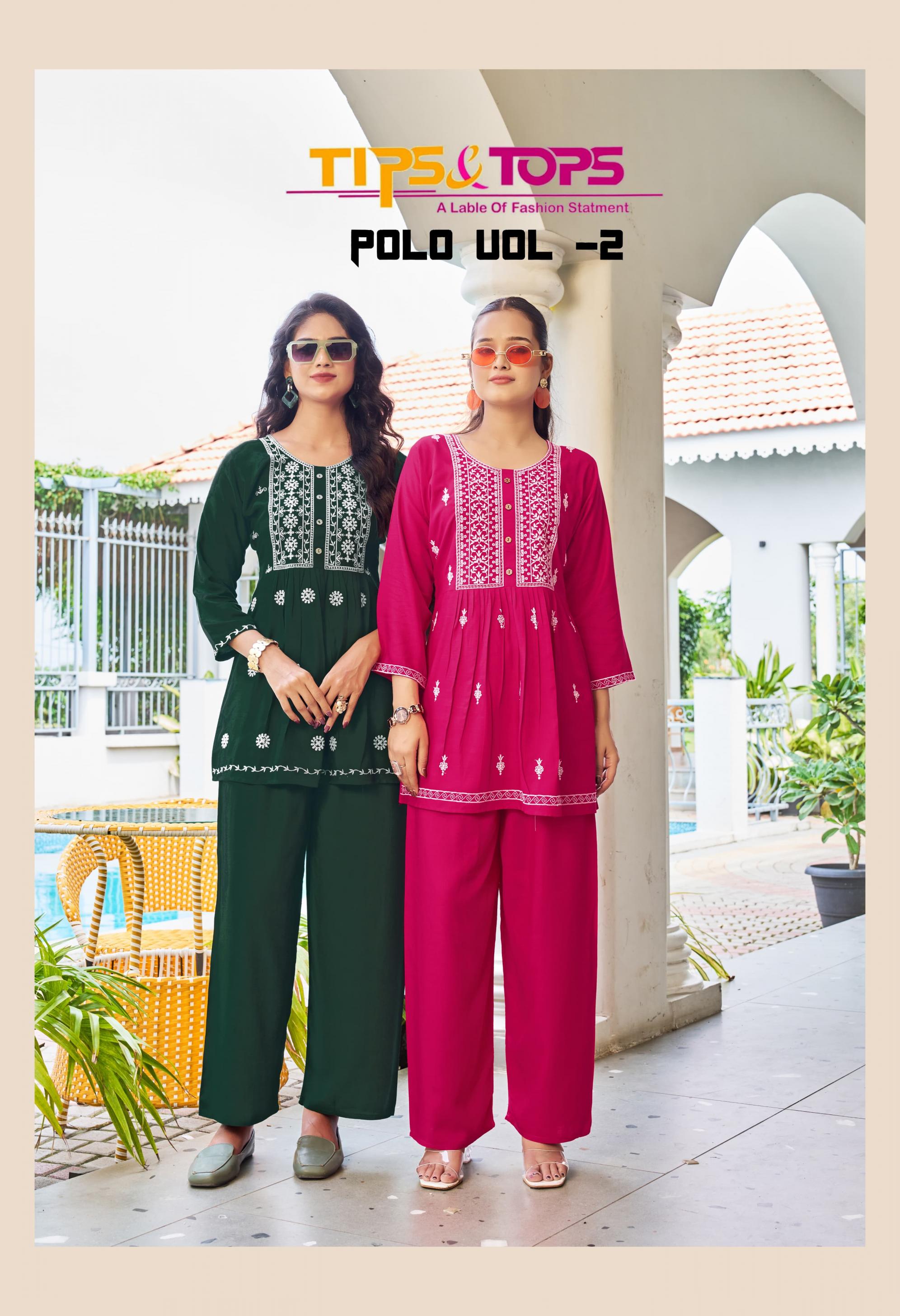 TIPS & TOPS POLO VOL 2 READYMADE RAYON CLASSIC CO-ORD SETS