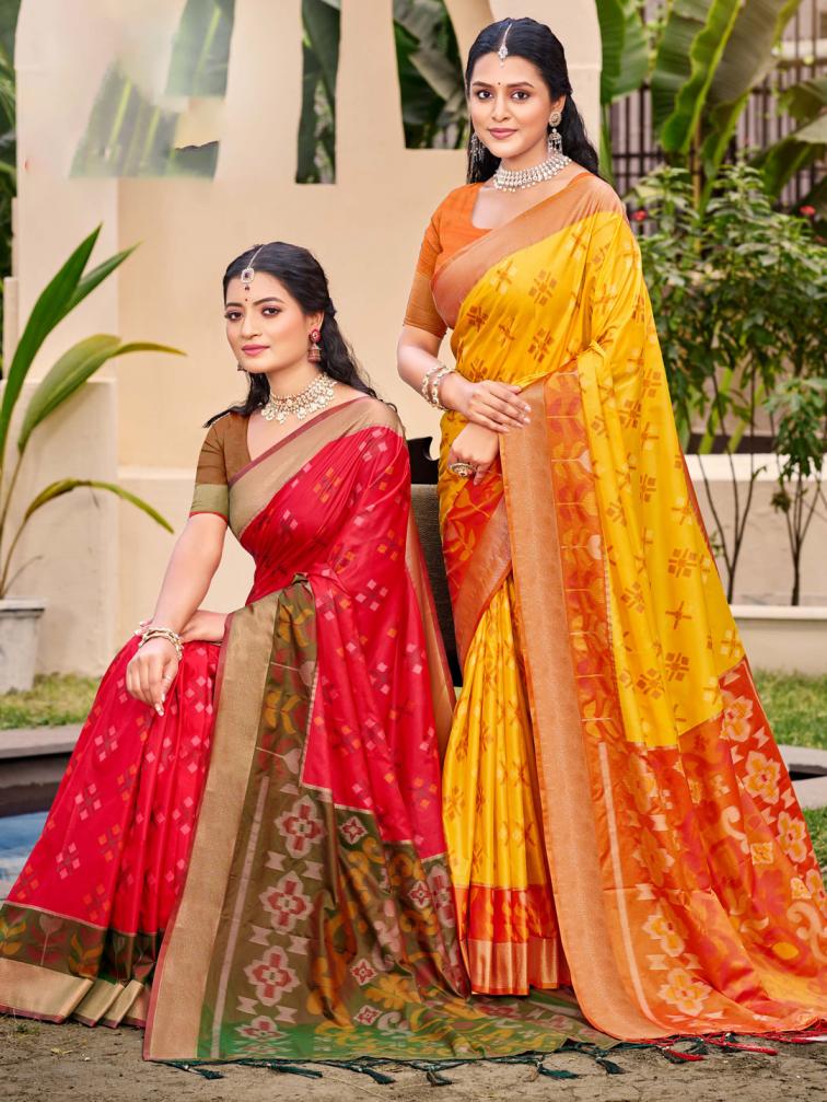 ASTITA POORVIKA SILK VOL 2 FANCY DESIGNER Pochampalli Silk FABRIC SAREE WHOLSALE WITH FANCY LATKAN