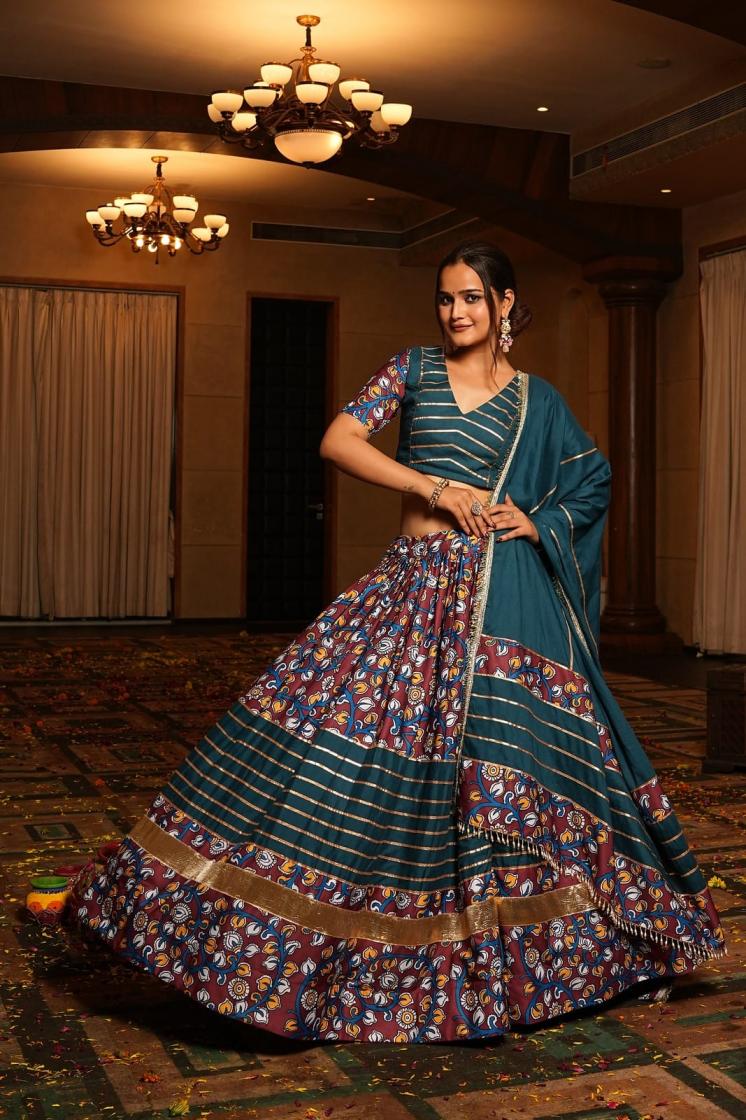 PR 9STAR FASHION SWAROOP VOL-1  CREPE  WITH PPRINT WORK FANCY DESIGNER LEHENGA CHOLI 