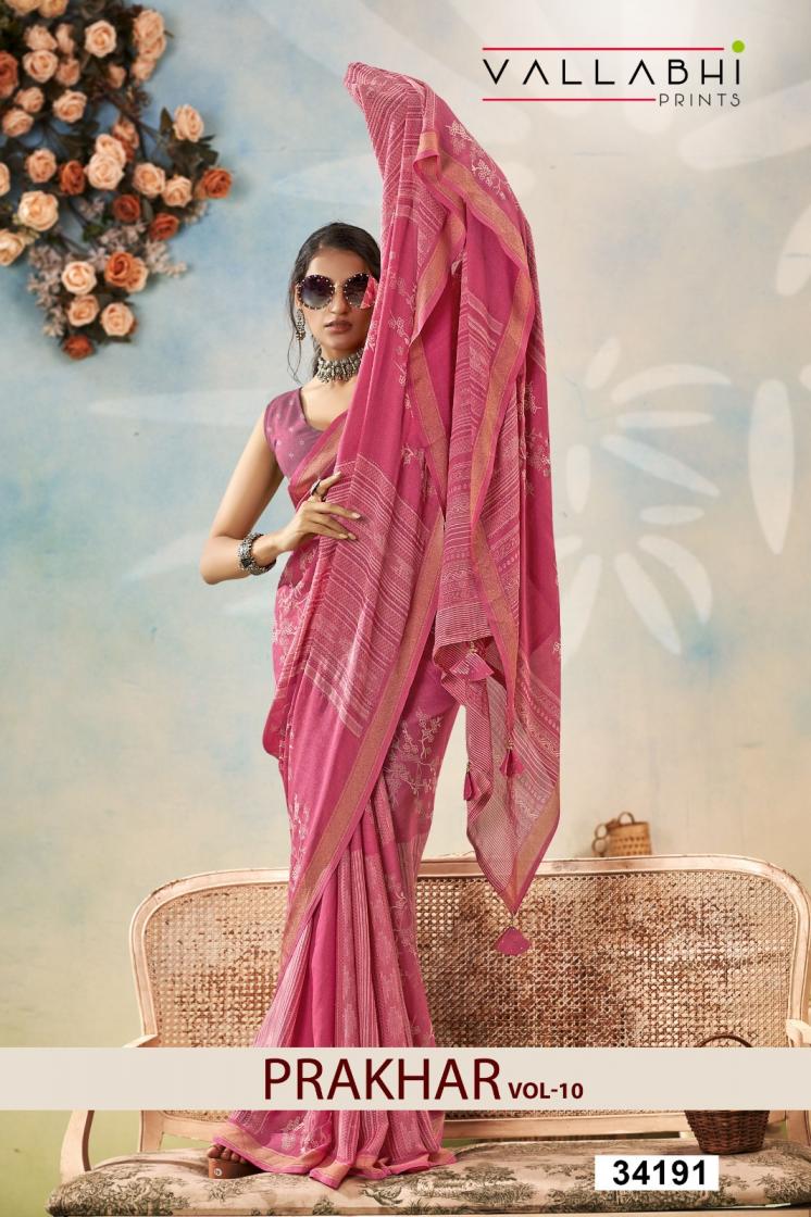 VALLABHI PRINTS PRAKHAR VOL 10 PRETTY MOSS GEORGETTE SAREES 