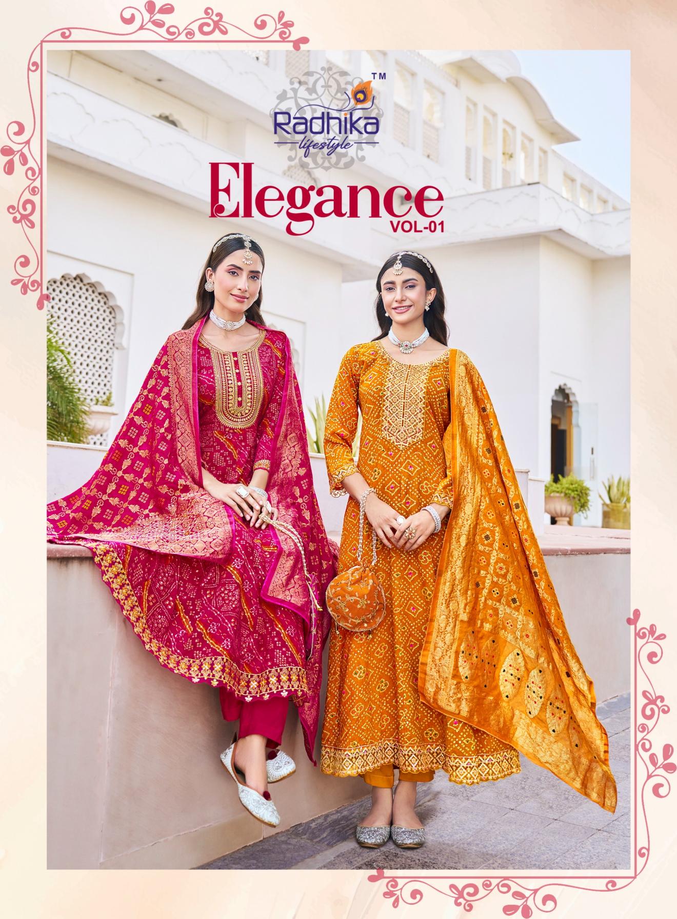 ELEGANCE VOL 1 BY RADHIKA LIFESTYLE RAYON FULL STITCH CLASSIC BIG SIZE SUITS  
