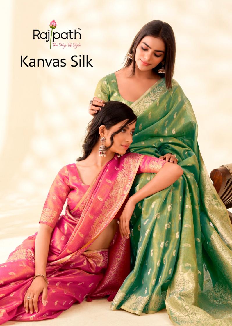 KANVAS SILK BY RAJPATH ATTRACTIVE TISSUE SILK WEAVING SAREES 