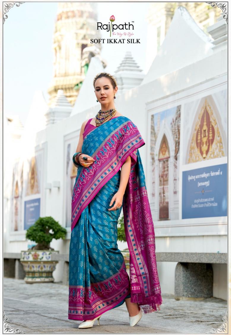 TAJ MAHAL VOL 2 BY RAJPATH IKKAT SILK AMAZING SAREES ONLINE 