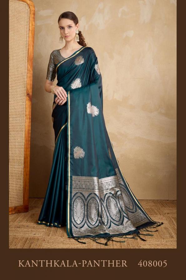 KANTHKALA PANTHER BY RAJTEX SATIN PRINTED SAREE