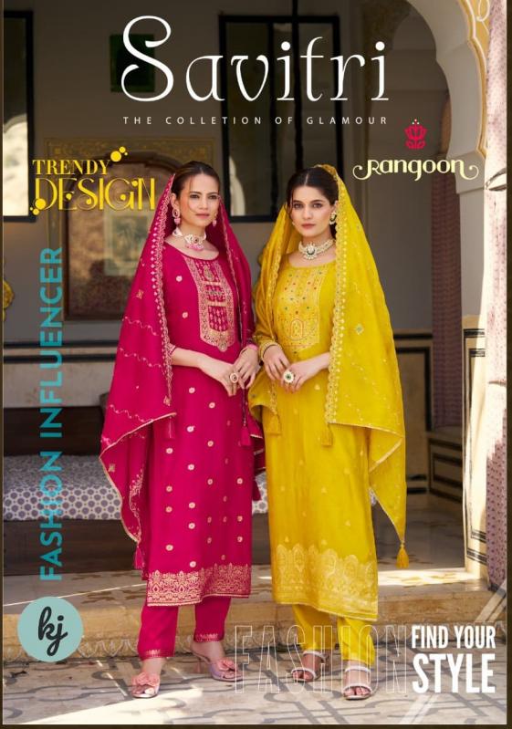 SAVITRI BY RANGOON READYMADE STYLISH DOLA RUSSIAN JACQUARD 3PCS DRESS