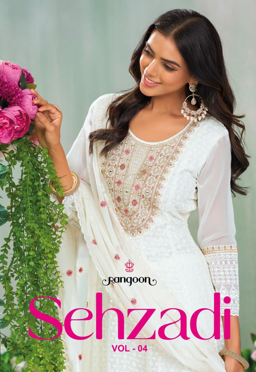 SEHZADI VOL 4 BY RANGOON SIFLI GEORGETTE ANARKALI STYLE SUITS 