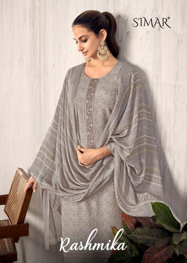 GLOSSY PRESENTS RASHMIKA UNSTITCH TOP BOTTOM AND DUPATTA FOR WOMEN 