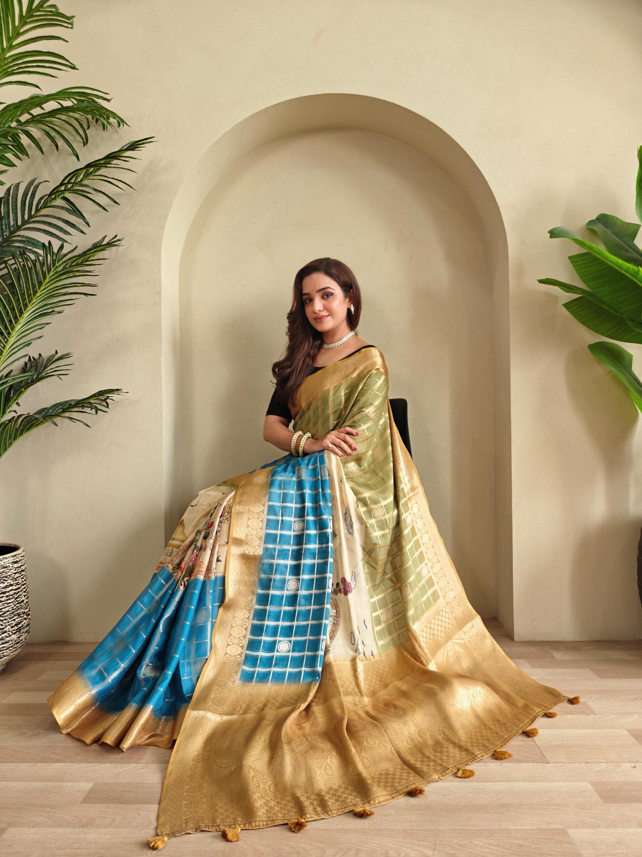 RASMALAI ATTRACTIVE WEAVING GEORGETTE SAREE FOR WOMENS 