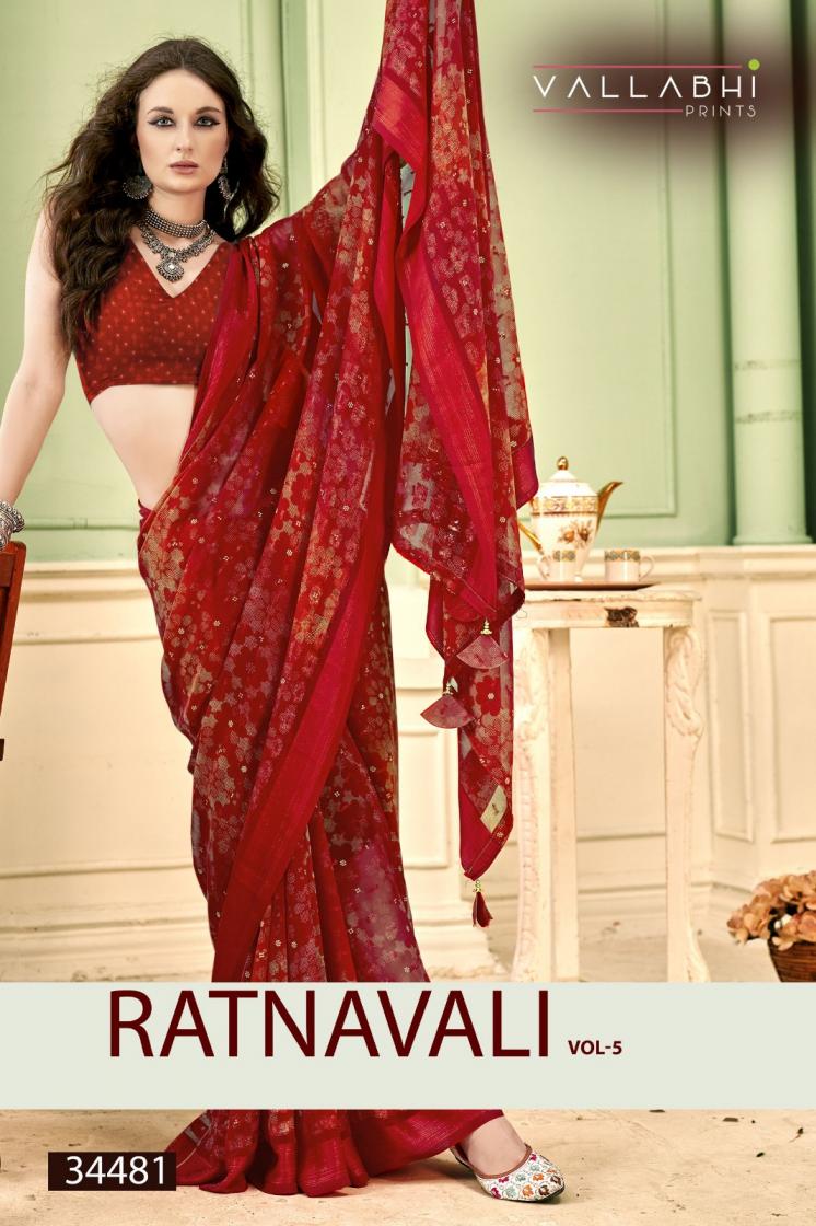 VALLABHI PRINTS RATNAVALI VOL 2 FLORAL PRINT SAREE ONLINE
