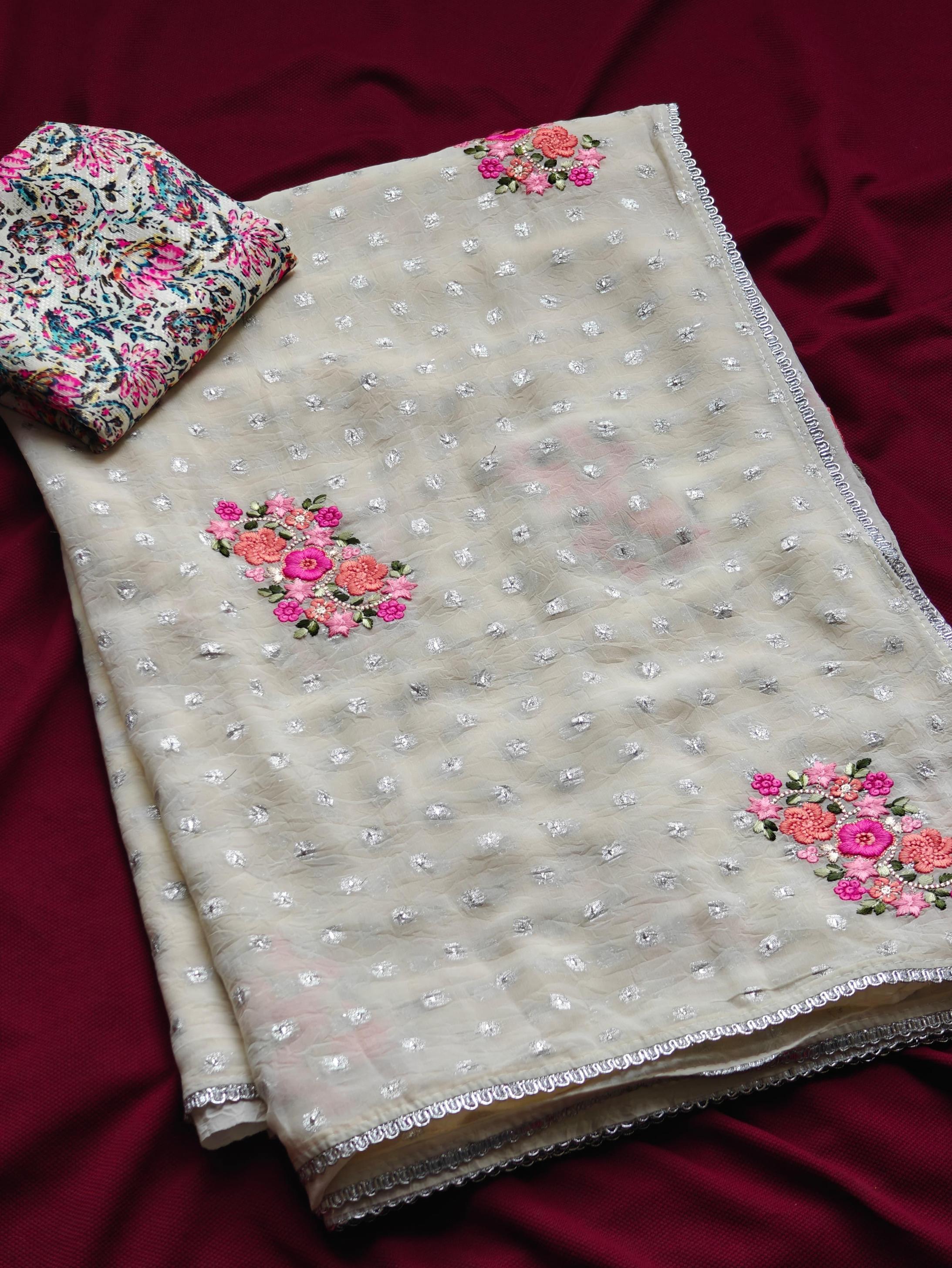 RAVEENA GERMAN CHIFFON SHOP TRENDY SAREES