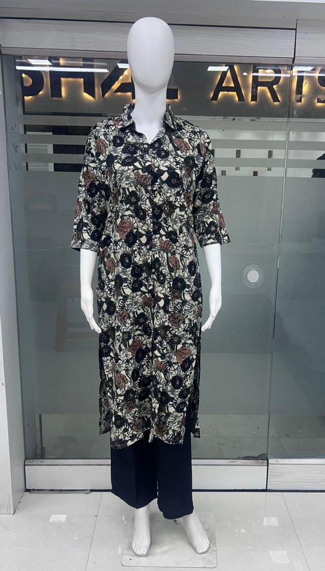 THE FINAL TOUCH RR FASHION RAYON 2PCS READYMADE COMBO SET KURTI WITH PAIR 