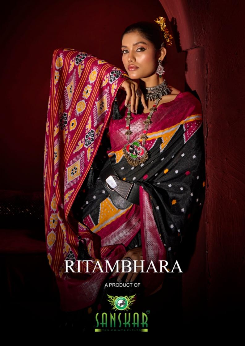 SANSKAR TEX PRINTS RITAMBHARA SHOP TRENDY DOLA PRINT SAREE ONLINE 