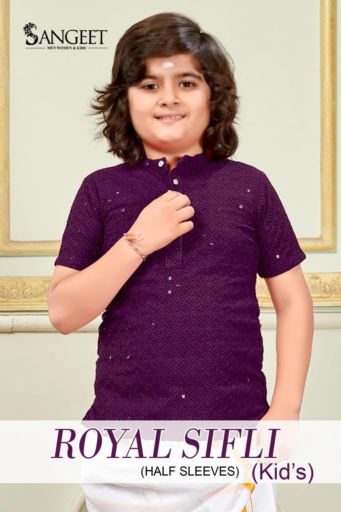 ROYAL SIFLI RAYON FULL STITCH SHORT KURTA FOR KIDS 
