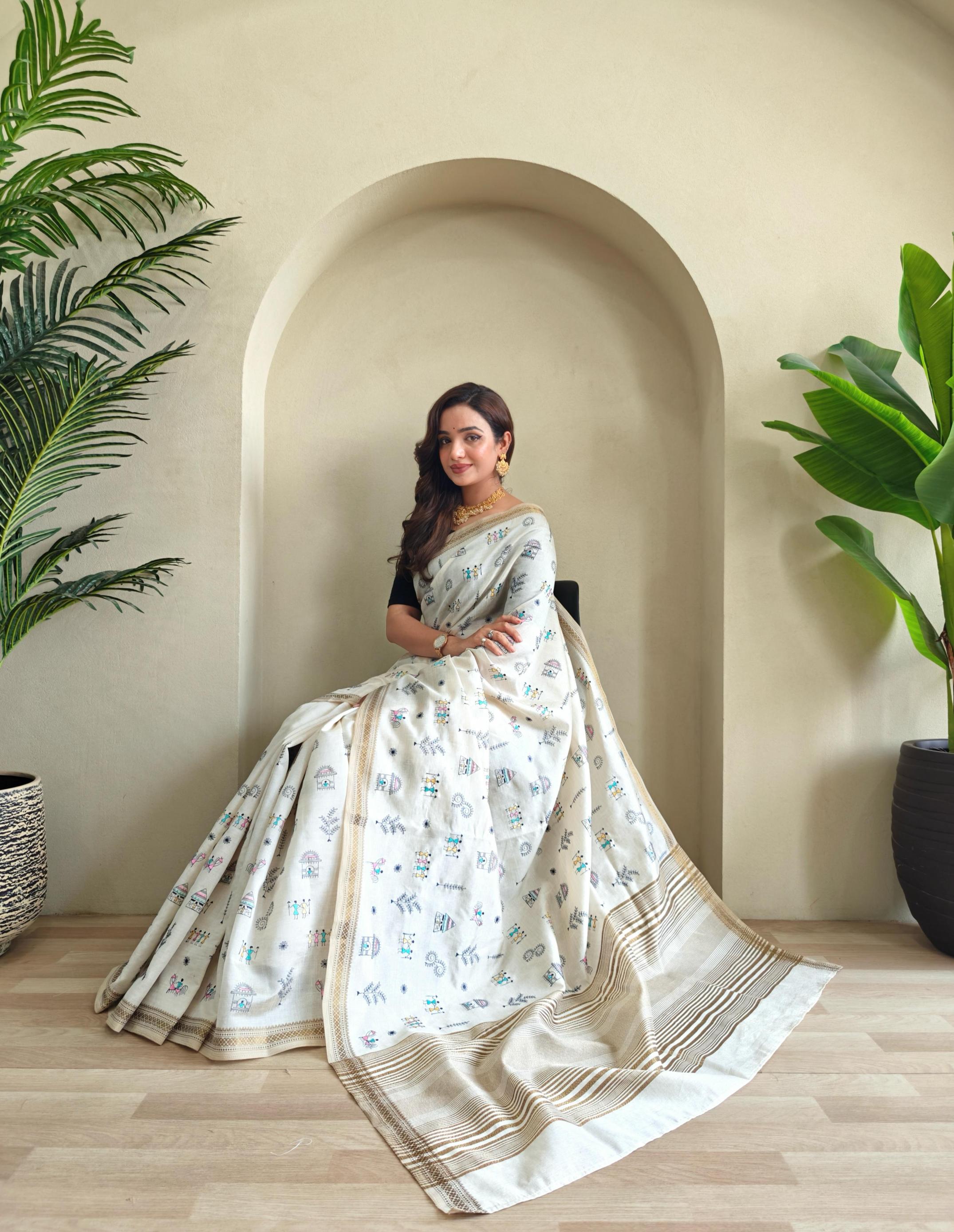 SAHELI TUSSAR SILK BEAUTIFUL ZARI WOVEN SAREES ONLINE 