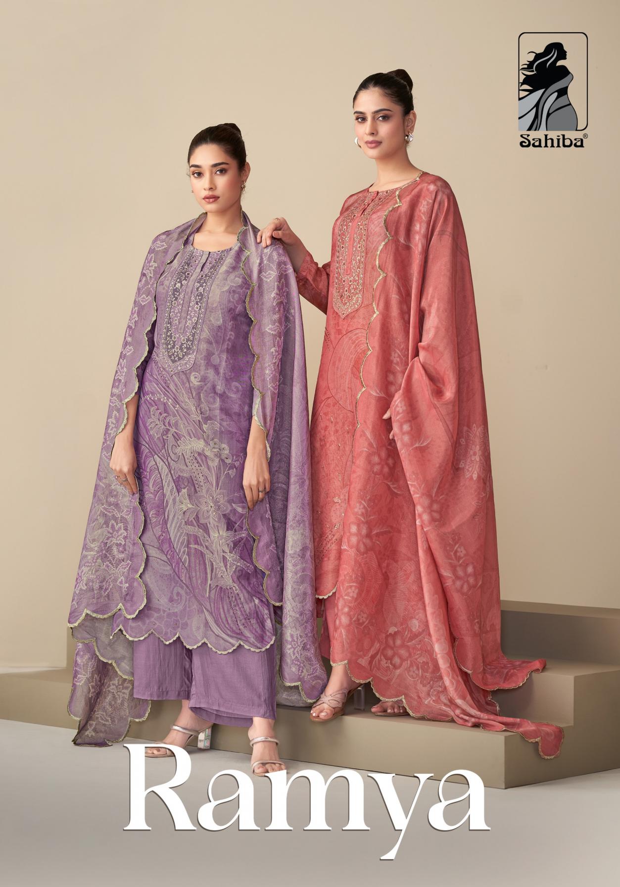RAMYA BY SAHIBA SIMMER TISSUE AMAZING 3PCS DRESS 