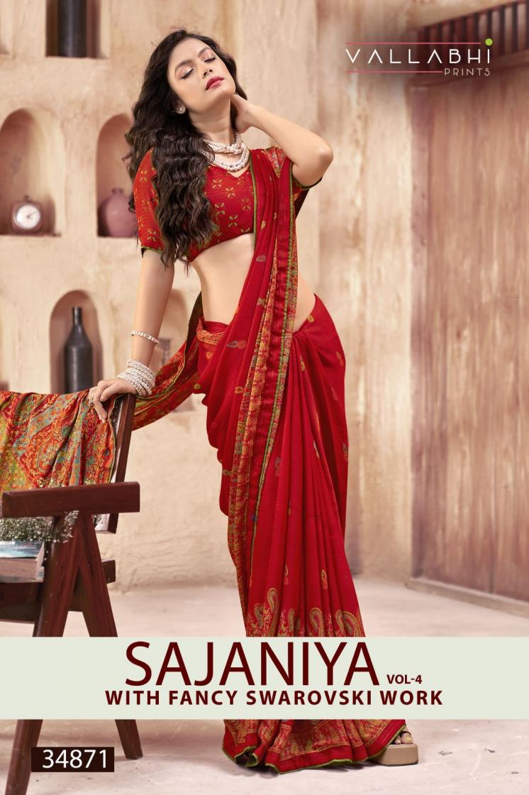 VALLABHI PRINTS SAJANIYA VOL 4 CASUAL MOSS GEORGETTE SAREES 