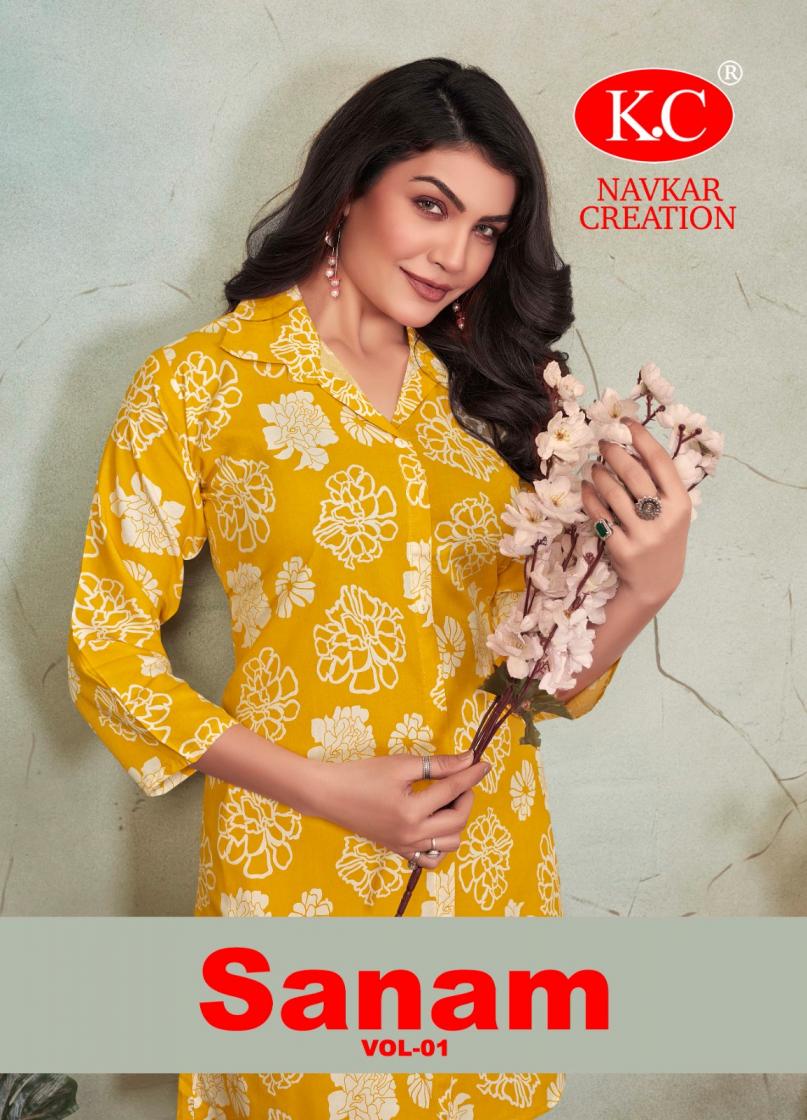 NAVKAR CREATION SANAM VOL 1 READYMADE UNIQUE RAYON CO-ORD SET ONLINE  