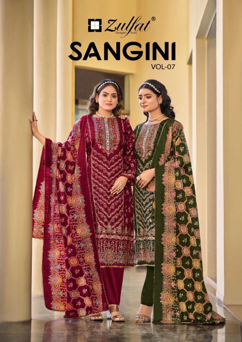 ZULFAT DESIGNER SANGINI VOL 7 READYMADE JAM COTTON BIG SIZE PAKISTANI SUITS 