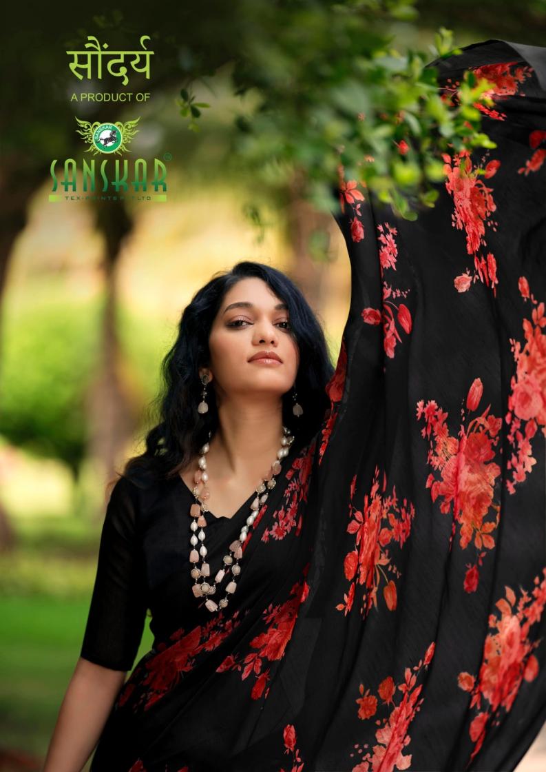 SOUNDRIYA BY SANSKAR TEX PRINTS CLASSIC COTTON SAREES 