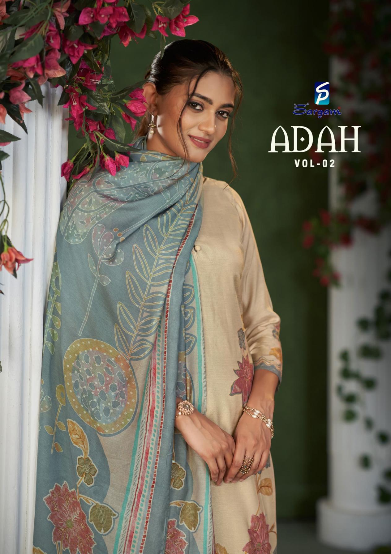 ADAH VOL 2 BY SARGAM PRINTS MUSLIN SIMMER PRETTY DRESS MATERIALS 