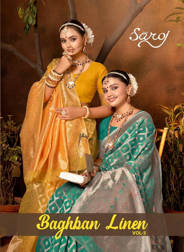 Baghban Linen Saroj Vol.5 cotton linen saree