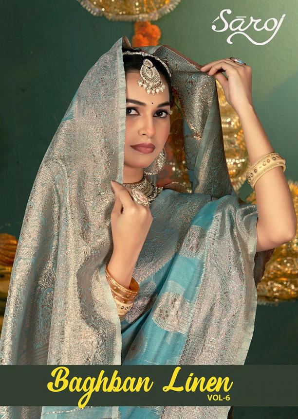  Baghban Linen Saroj Vol.6 cotton linen saree