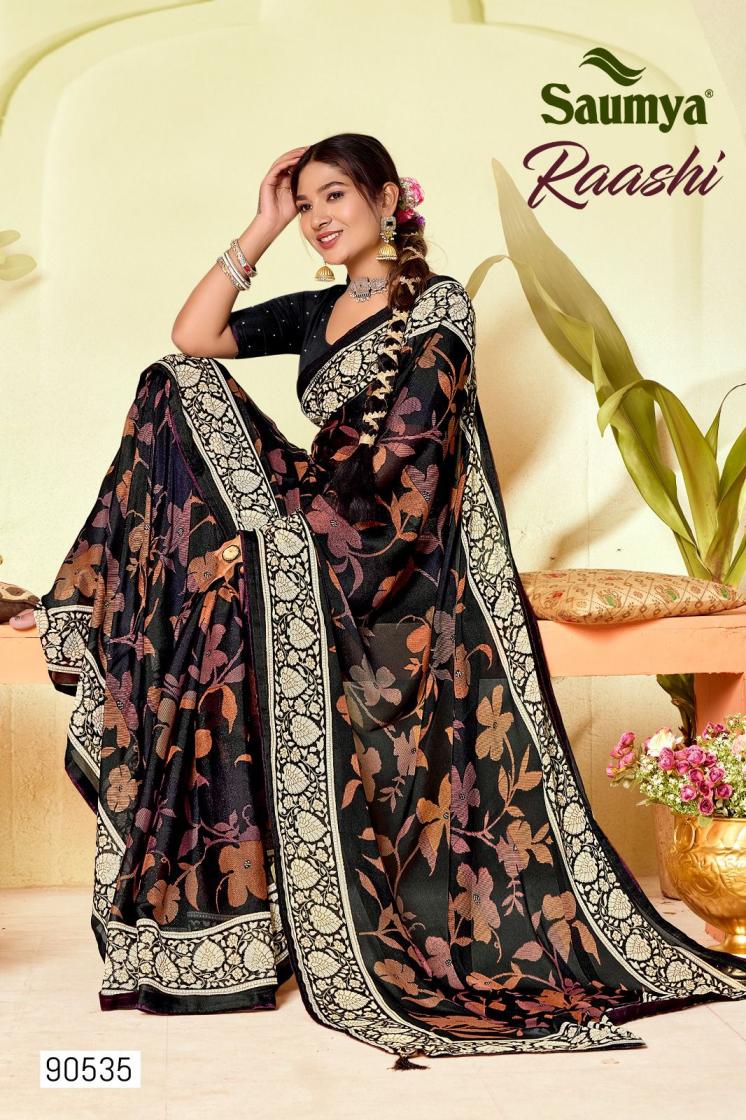 RAASHI BY SAUMYA AMAZING SPARKLE GEORGETTE SAREES ONLINE 