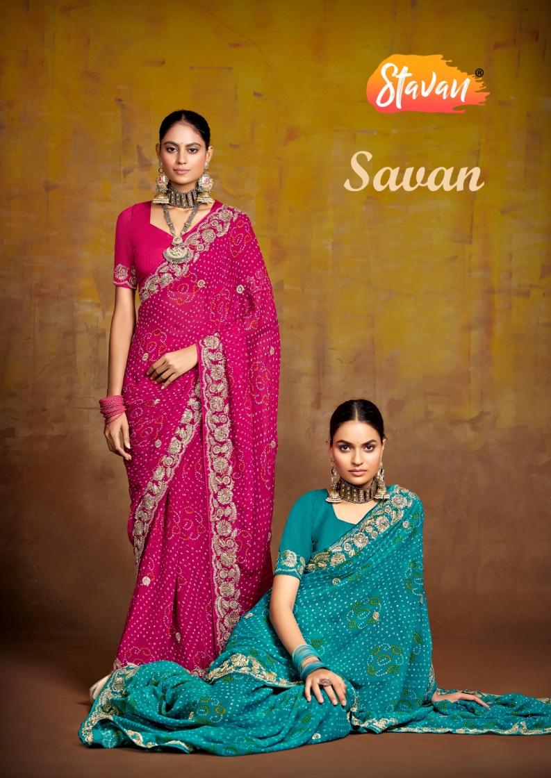 STAVAN PRESENTS SAVAN GEORGETTE FASHIONABLE SAREES 