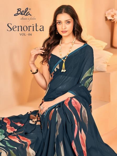 BELA FASHION SENORITA VOL 4 BAMBER GEORGETTE HIT DESIGN SAREES
