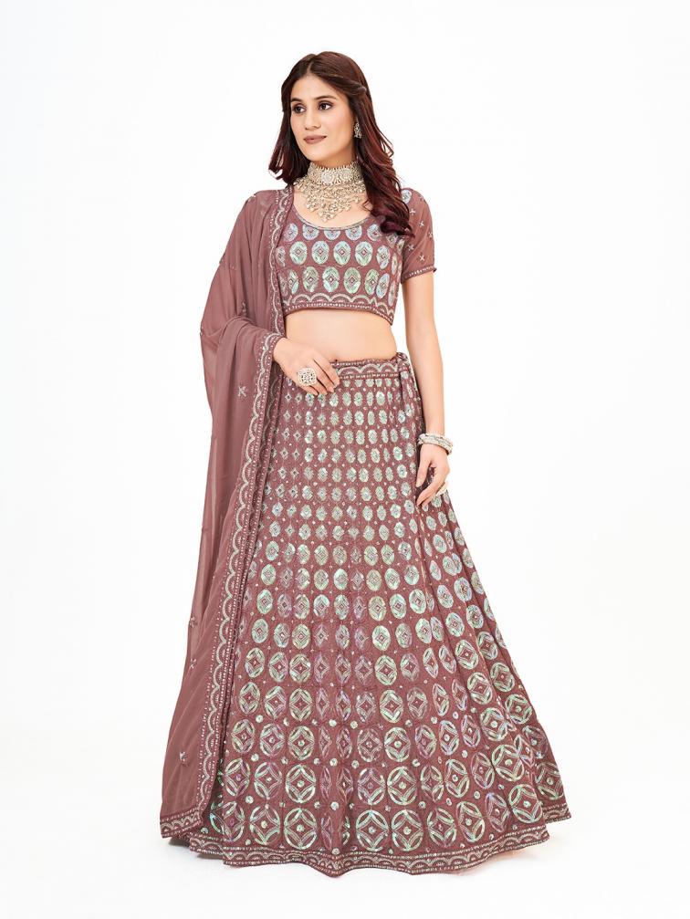 LC124 BY SHEE STAR GEORGETTE FESTIVE LOOK SEMI STITCH LEHENGA UNSTITCH CHOLI