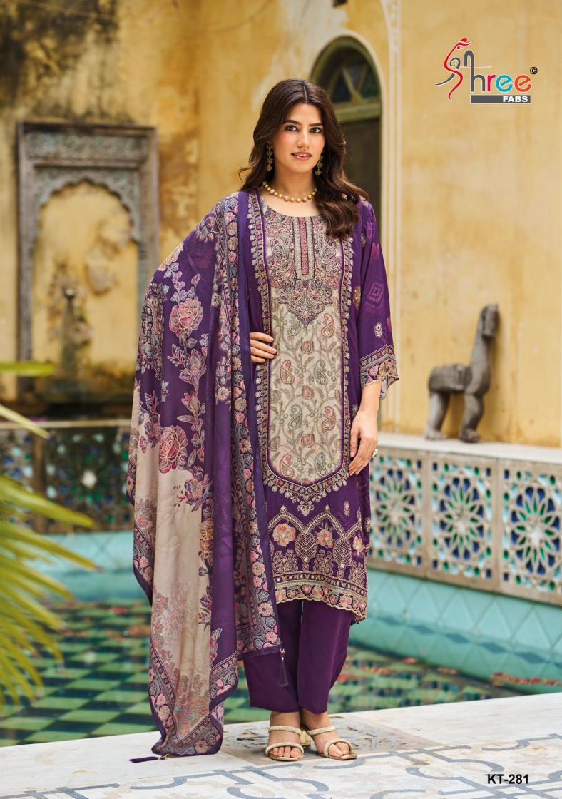 KT 281 BY SHREE FABS VISCOSE MUSLIN MODERN PAKISTANI 3PCS DRESS
