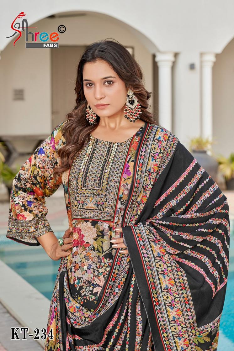 KT 234 SHREE FABS VISCOSE MUSLIN MODERN PAKISTANI SUIT FOR WOMENS 