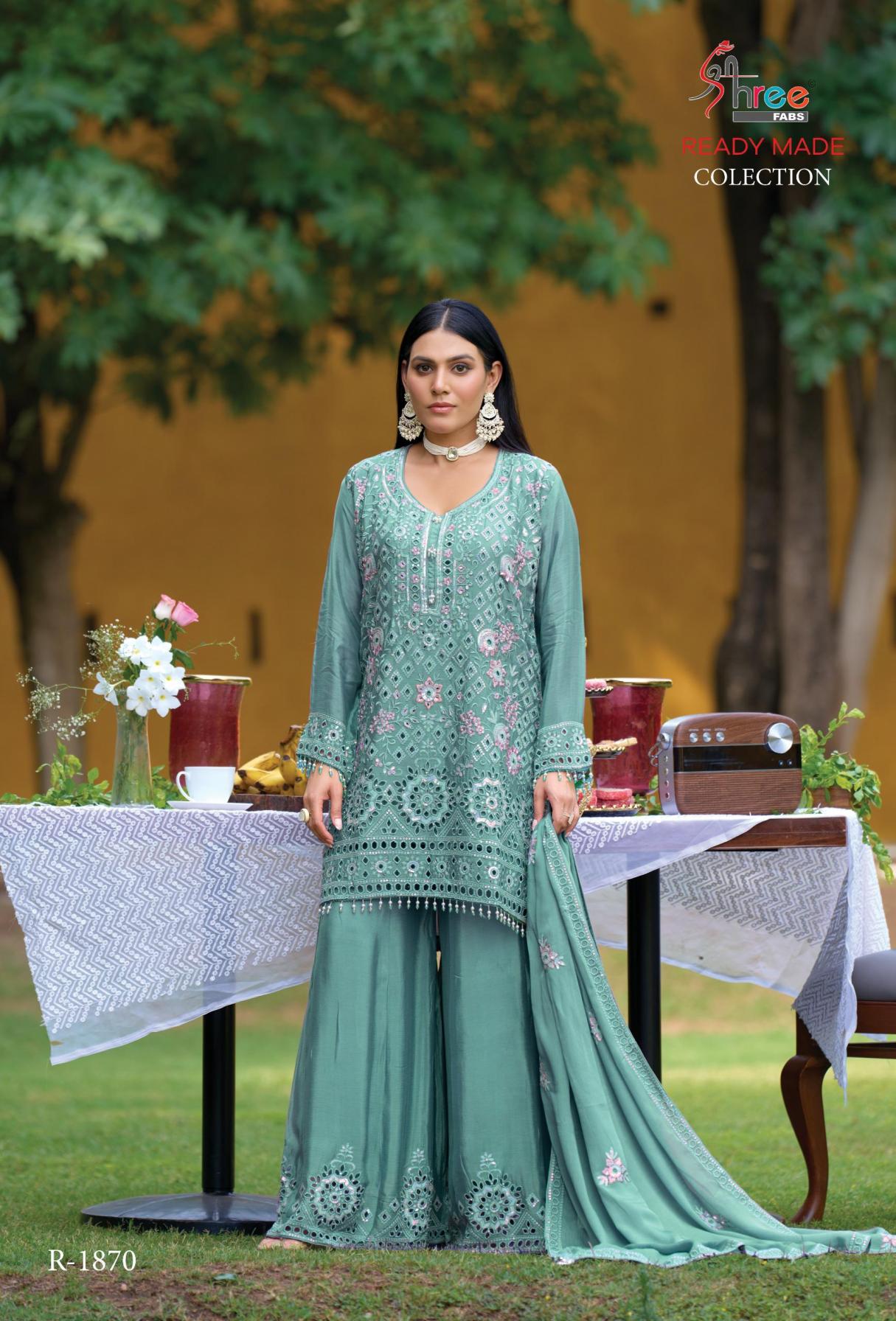 R 1870 BY SHREE FABS CHINON FULL STITCH PAKISTANI PLAZZO SUITS 