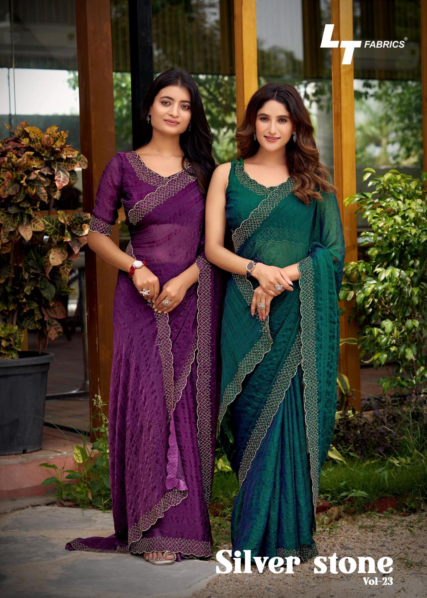 LT FASHION SILVER STONE VOL 23 SHOP TRENDY SAREE FOR WOMENS 