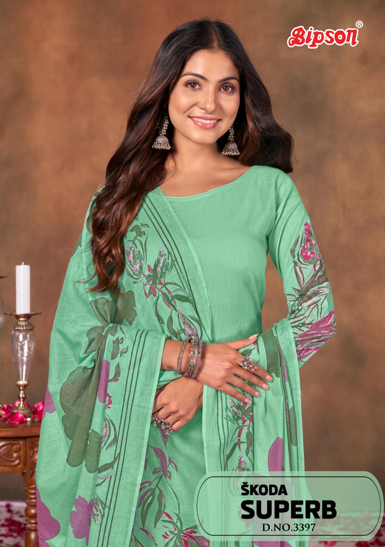 BIPSON PRINTS 3397 SKODA SUPERB AMAZING COTTON SALWAR KAMEEZ 